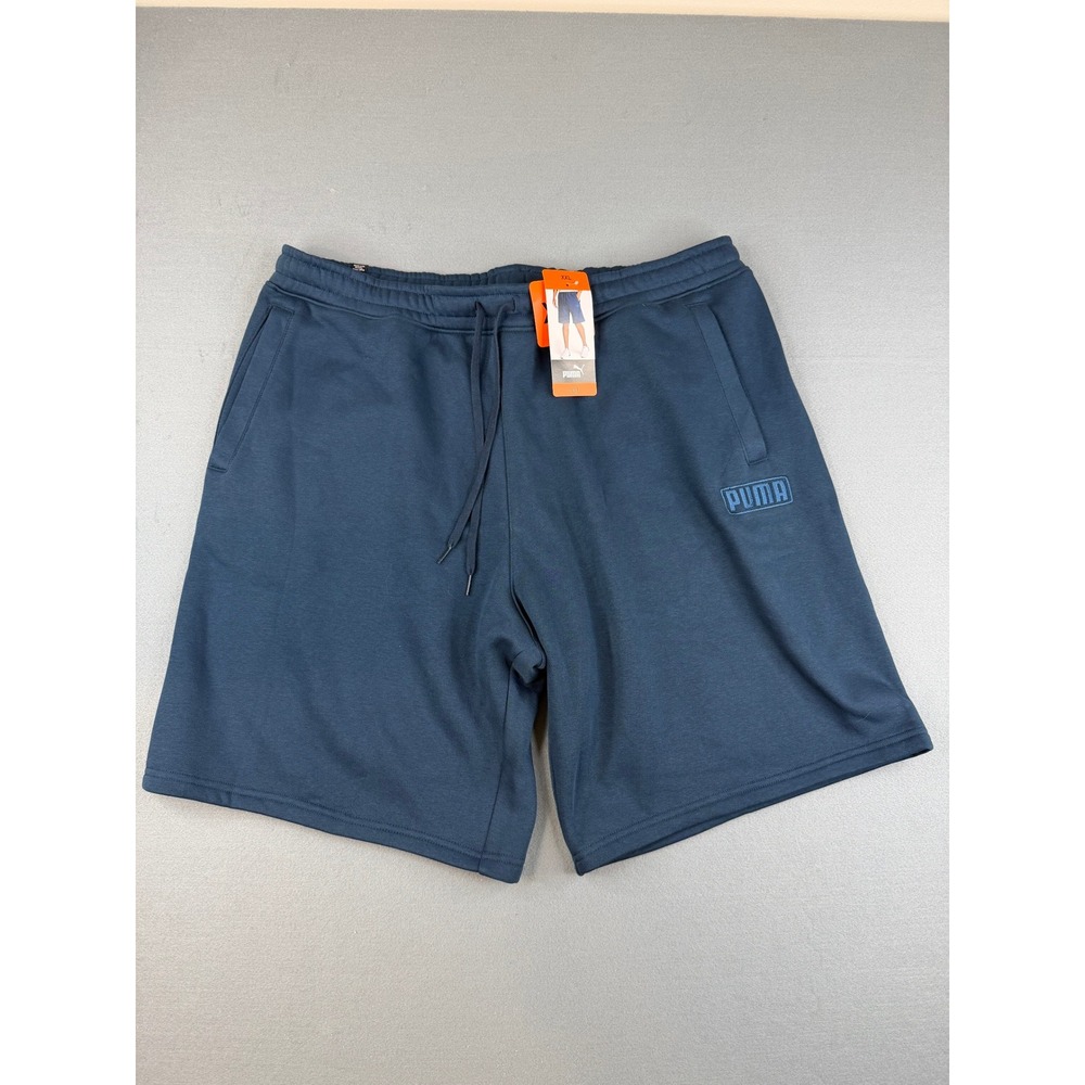Puma Shorts Mens XXL Blue Sweat Fleece Athletic Gym Casual New